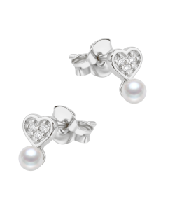 Heart Pearl Silver Stud Earring STS-7062